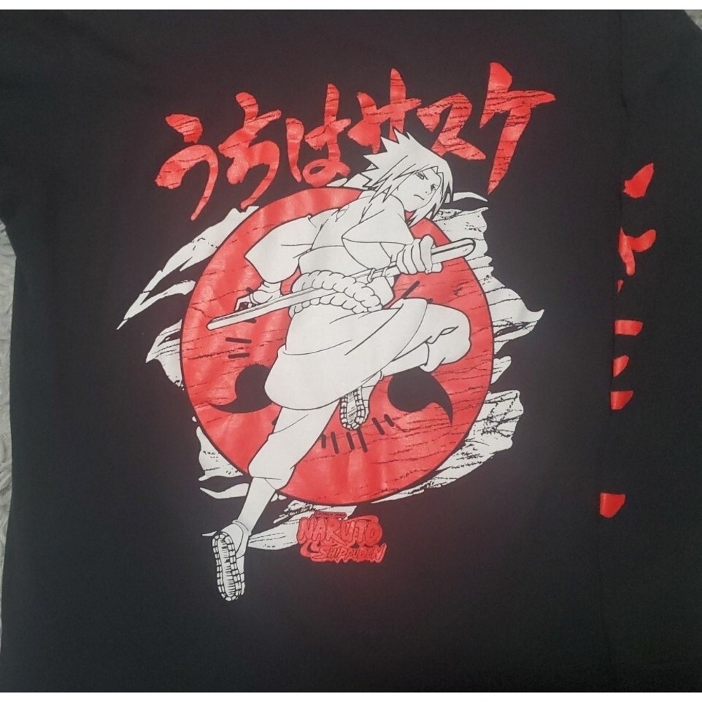 Y2K 2002 Naruto Sasuke Long Sleeve Shirt Mens M Ripple Junction Anime Licensed